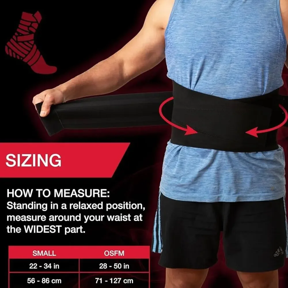 NEW MUELLER Black Unisex Adjustable Strap Back Brace Steel Rod Stretch Support
